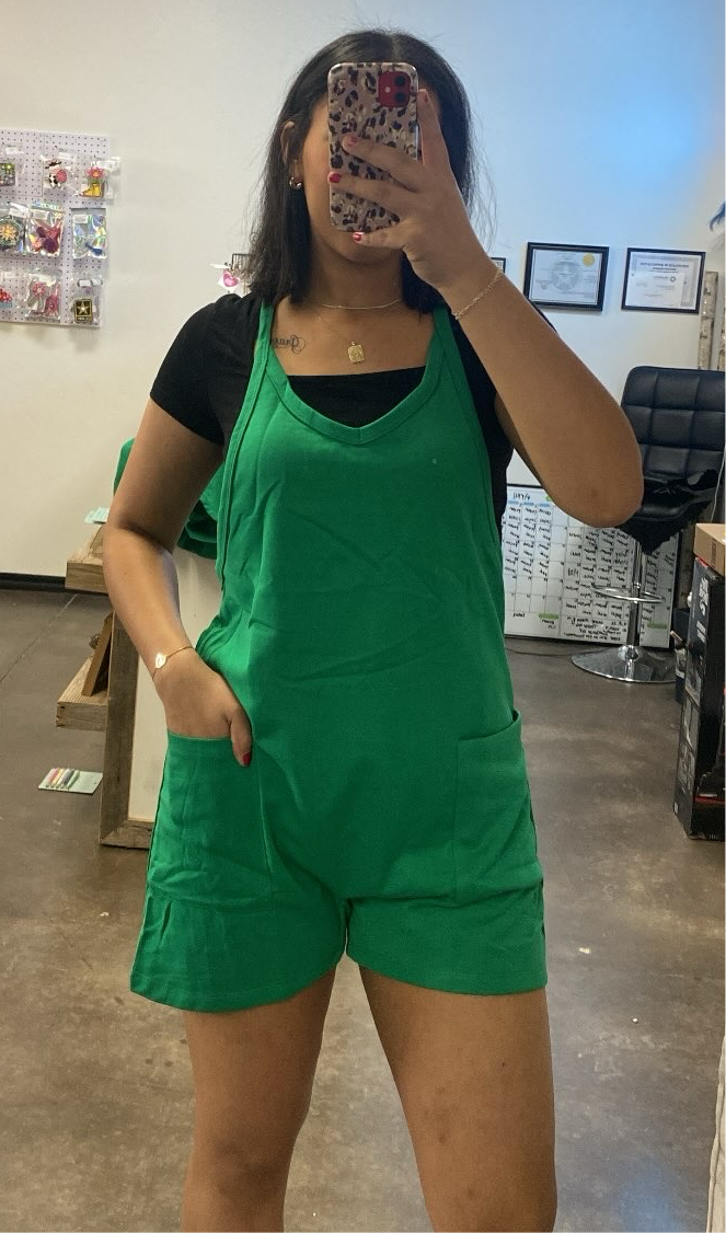 Kelly green romper