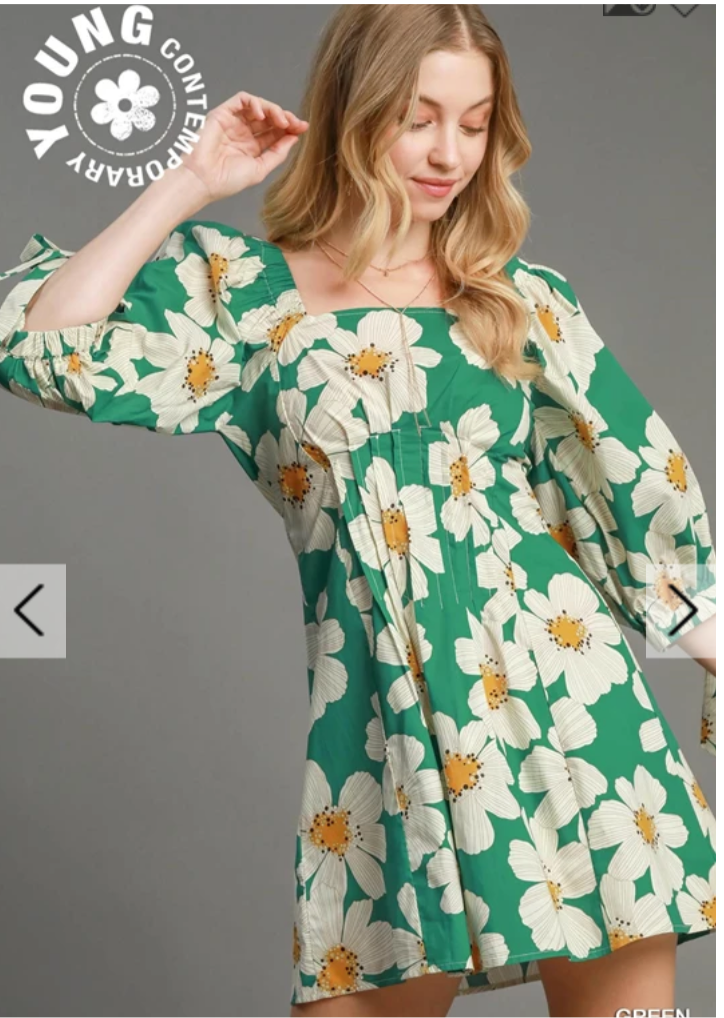 Green daisy dress