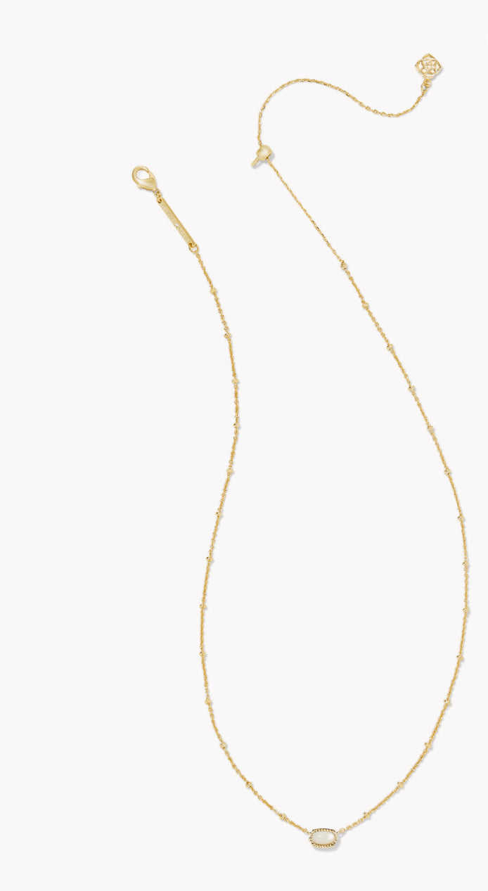 Mini Elisa Gold Satellite Short Pendant Necklace in Ivory