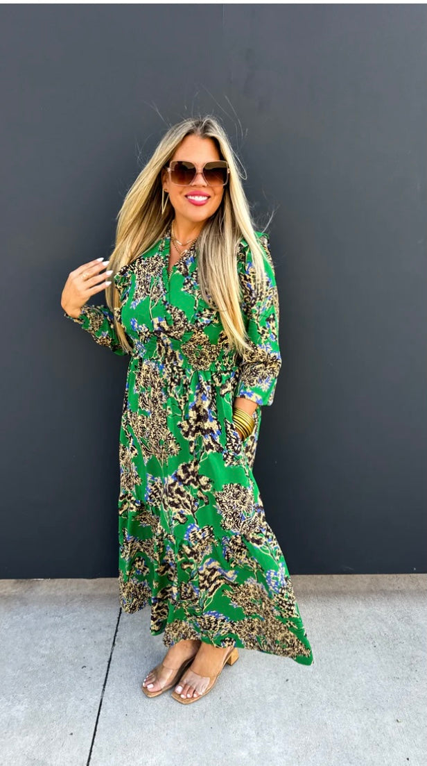 Green maxi dress