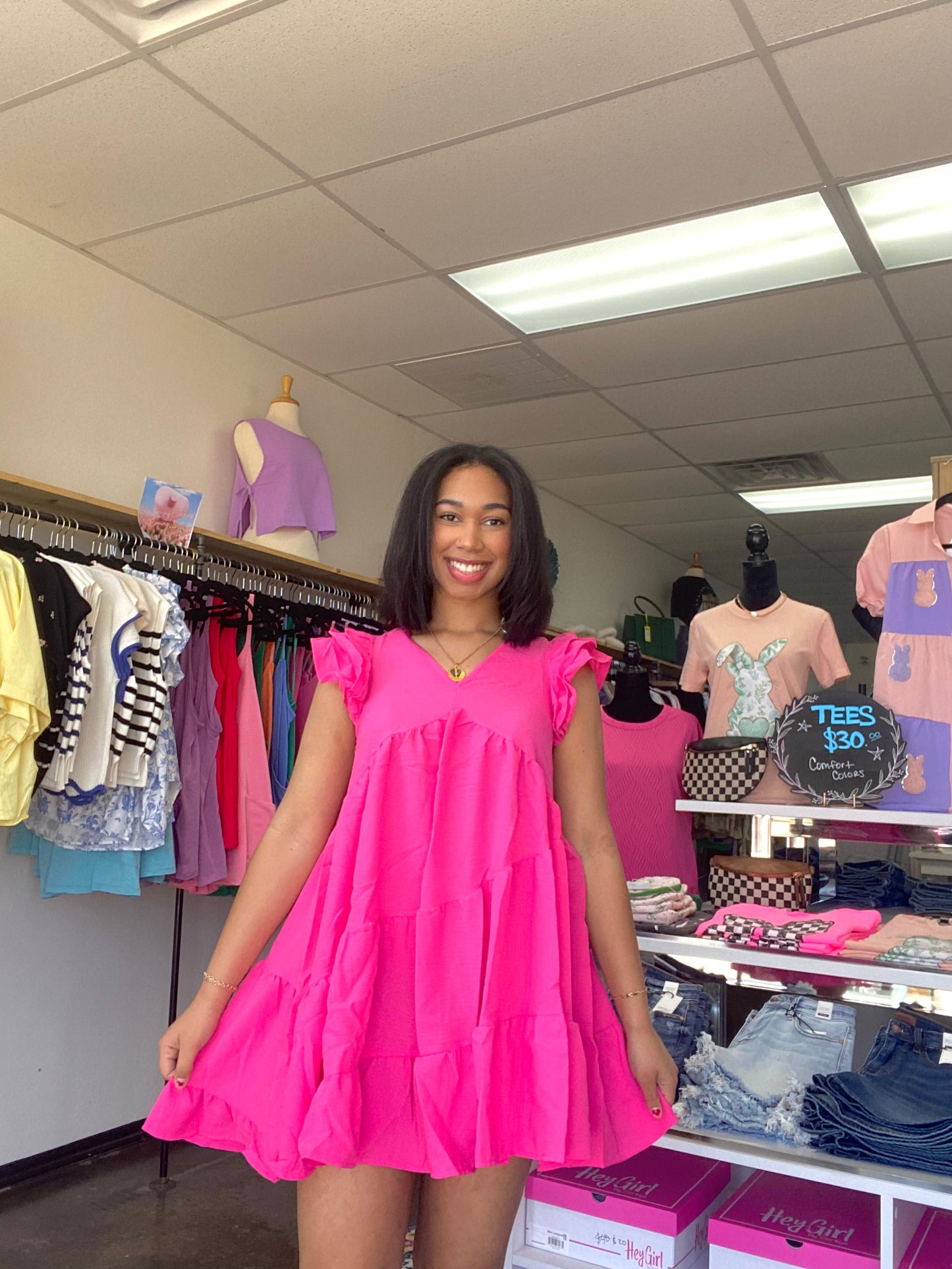 Hot pink dress