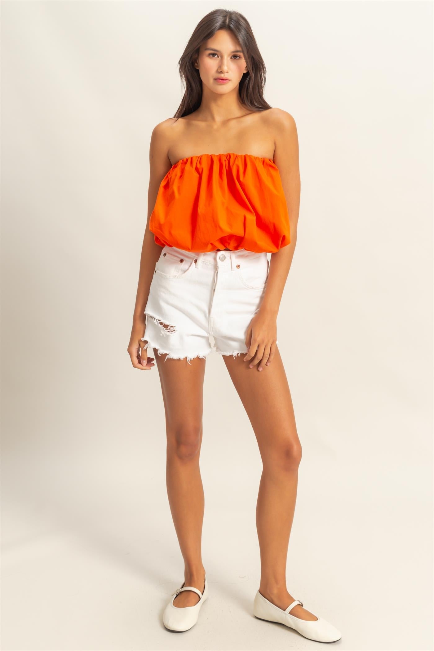 Trendy Strapless Bubble Top