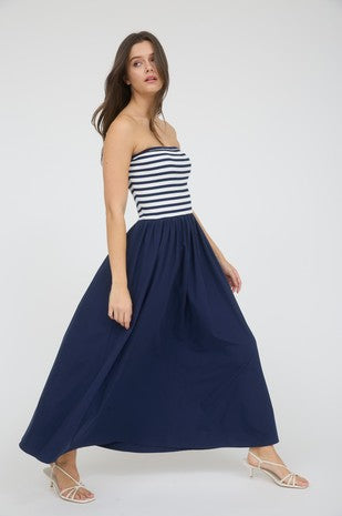 Navy striped dress
