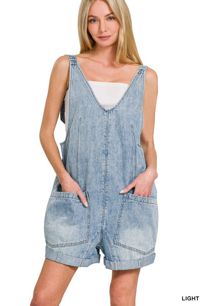 Denim Short Overalls