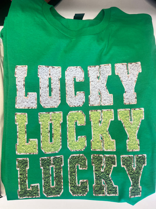 Green “Lucky Lucky Lucky” Tee