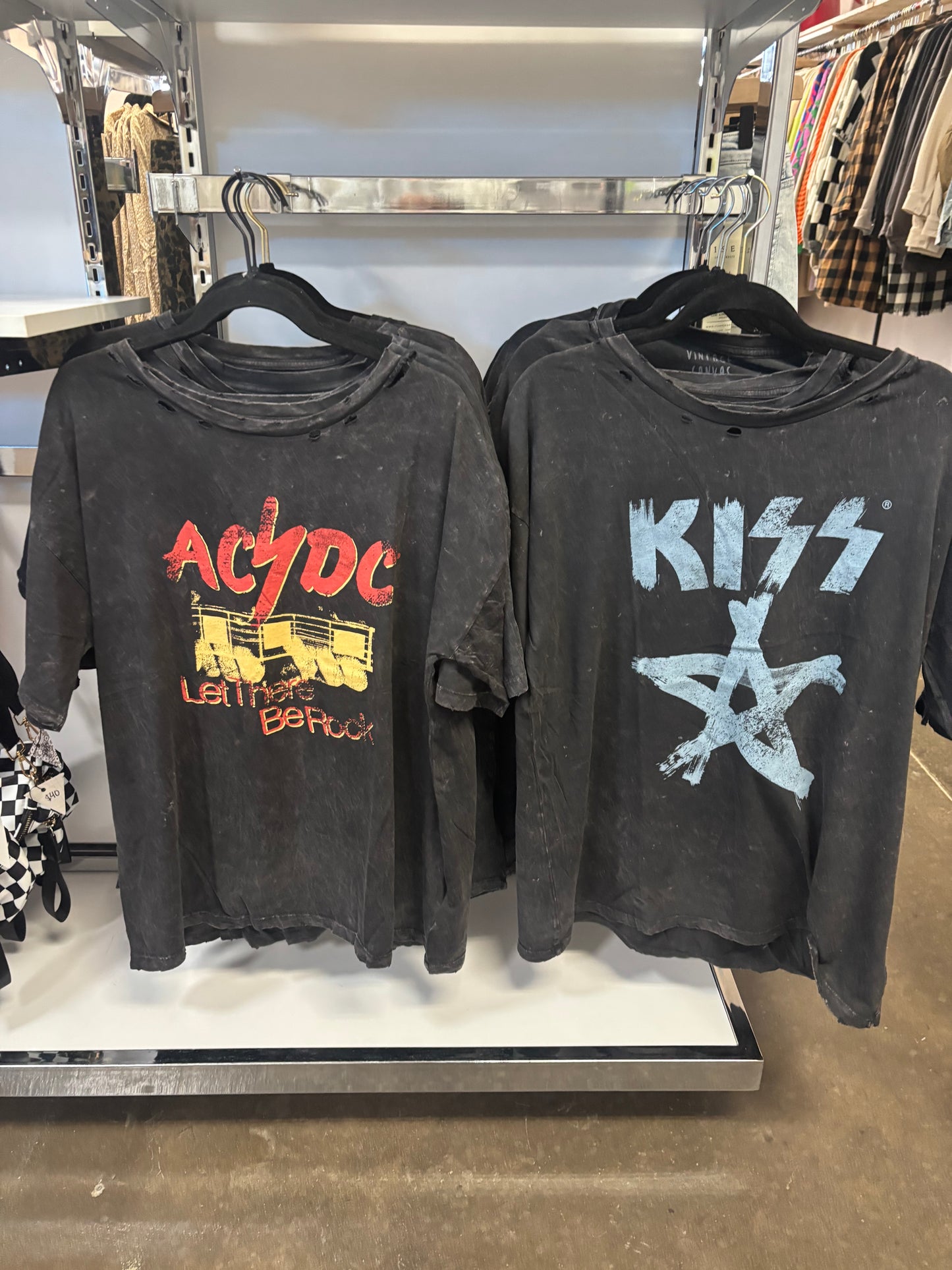 AC/DC, charcoal mineral washed graphic tee