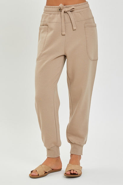 HIGH RISE SIDE POCKET RELAXED JOGGER PANTS