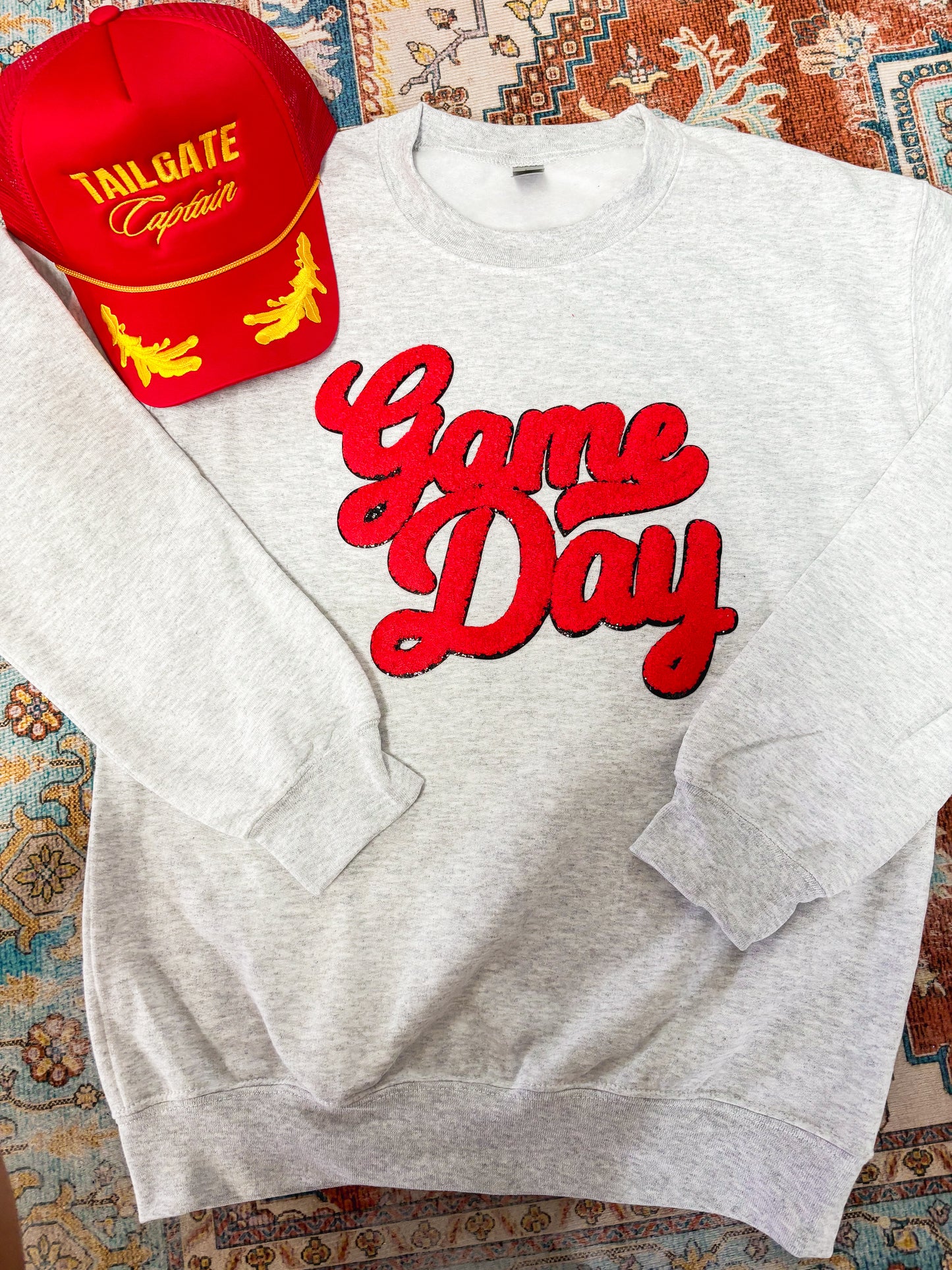 Red “Game Day” crew neck