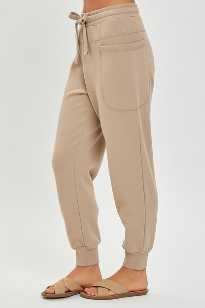 HIGH RISE SIDE POCKET RELAXED JOGGER PANTS