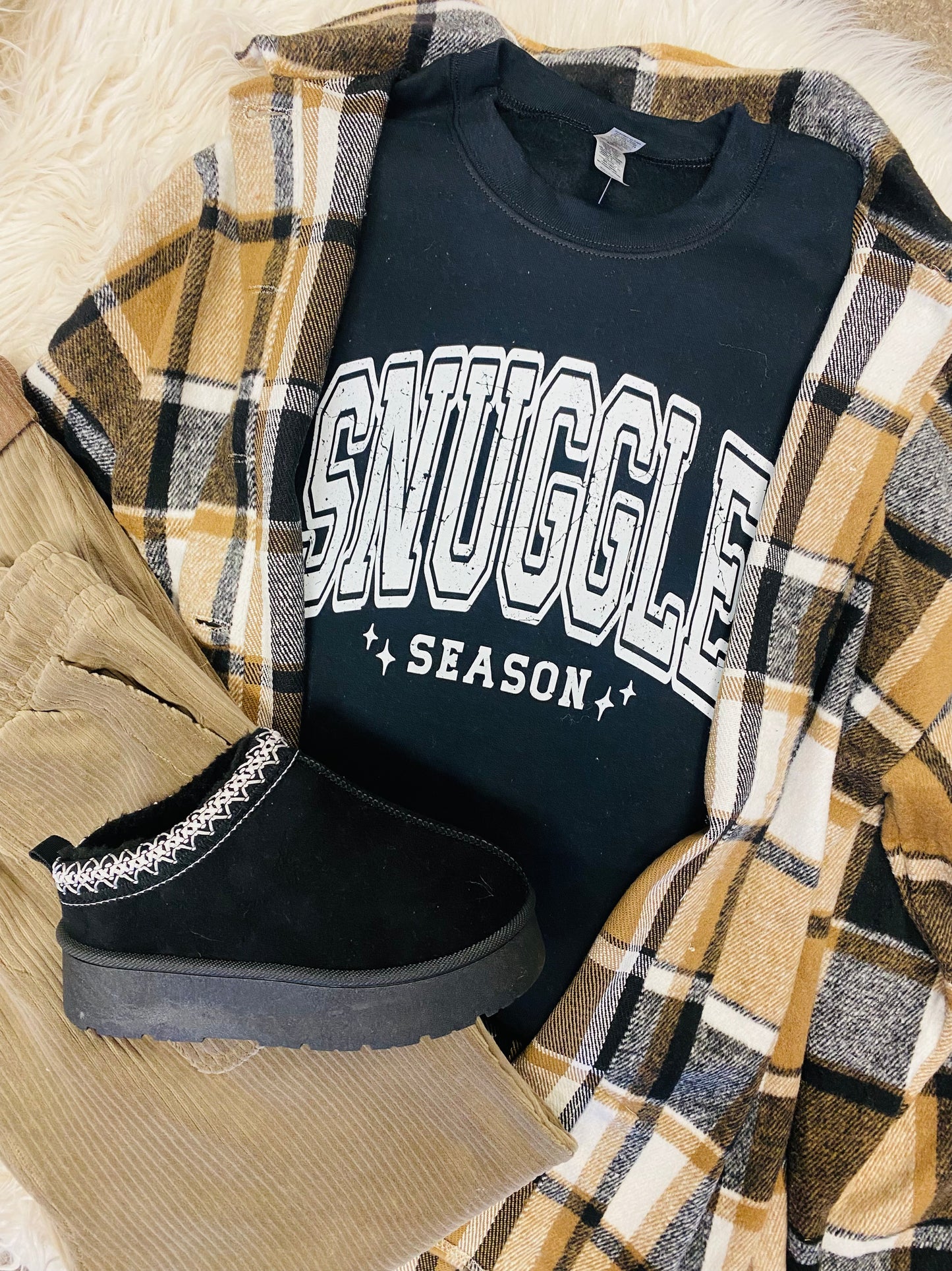 “Snuggle Season” Black Sweatshirt