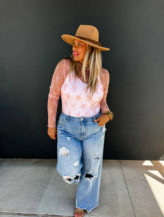 Light Pink Mesh Top