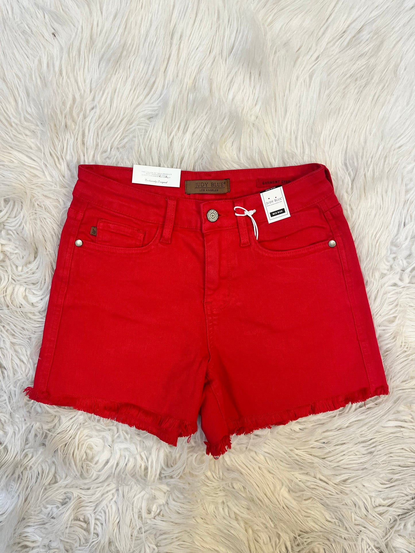 Judy blue Mid Rise Red Jean Shorts