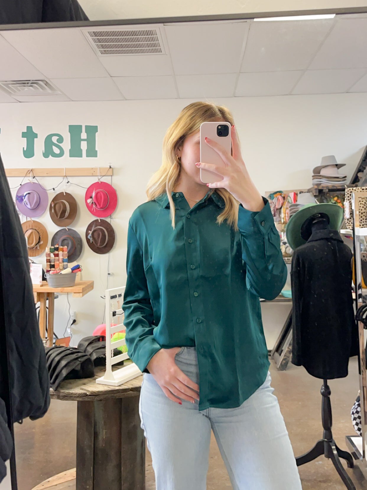 Green button up top