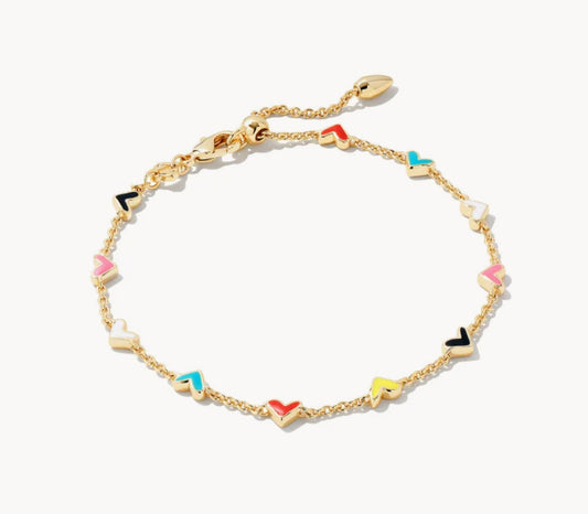 Haven Heart Gold Chain Bracelet in Multi Mix
