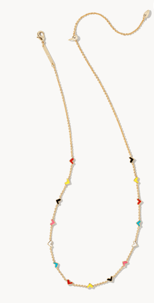 Haven Heart Gold Strand Necklace in Multi Mix
