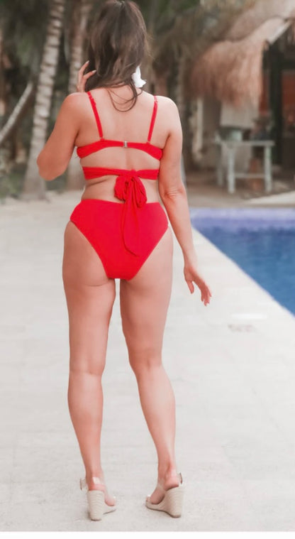 Coral two piece swimsuit