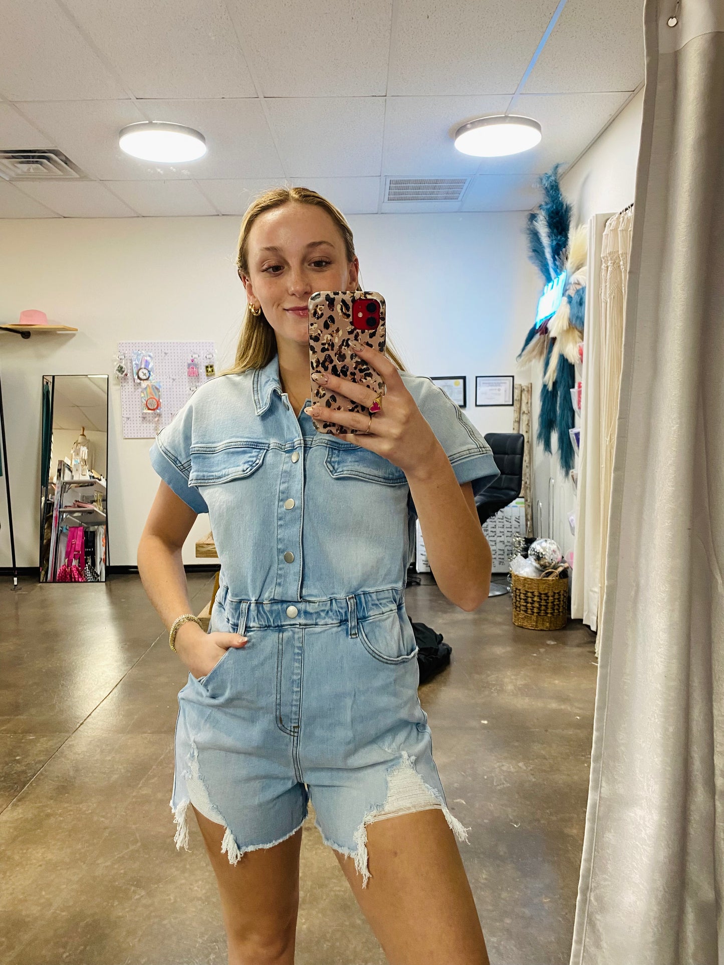 Blue Denim Romper