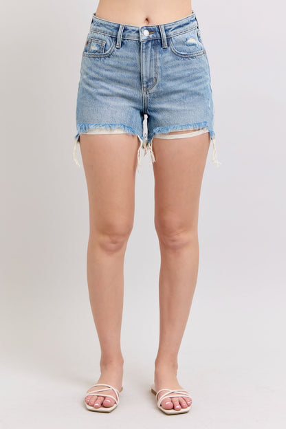 Judy Blue Light Wash Distressed Jean Shorts