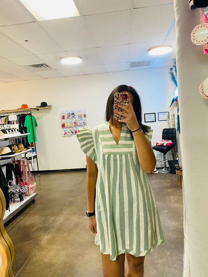 Stripe V-Neck Dress