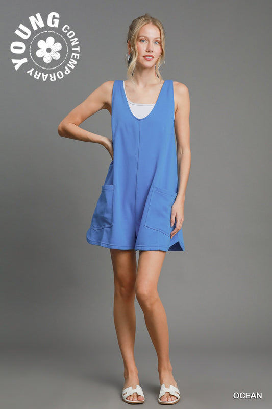 French Terry Sleeveless Romper