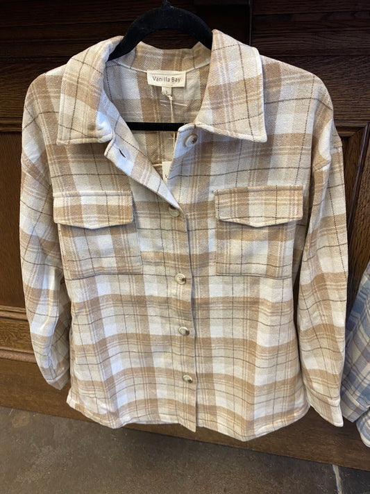 Tan colored Flannel with fringe