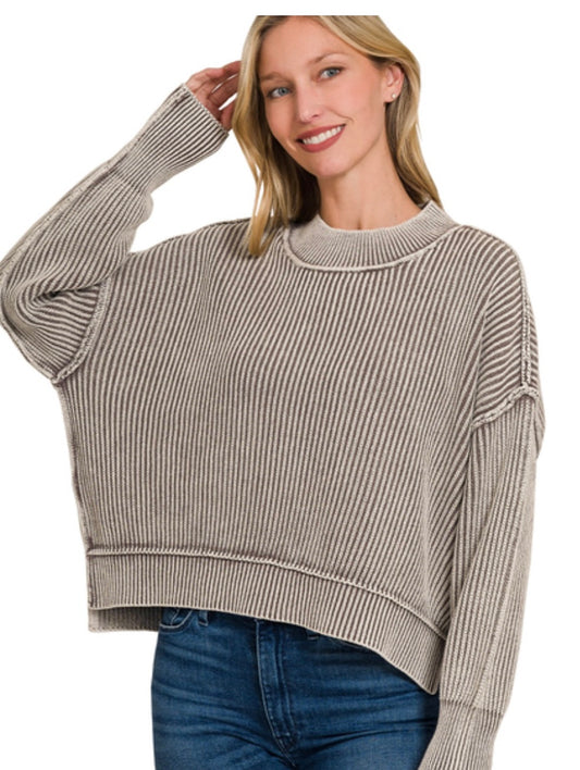 Mocha Cropped Sweater