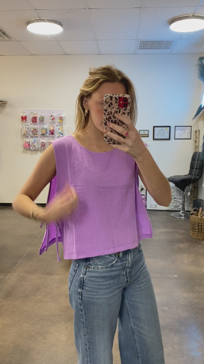 Linen Tie Tide Tank Top